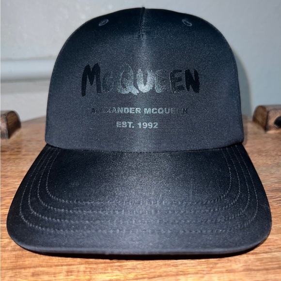Alexander McQueen Baseball Cap - Black Out Graffiti Print -  Strapback like new - Picture 1 of 8